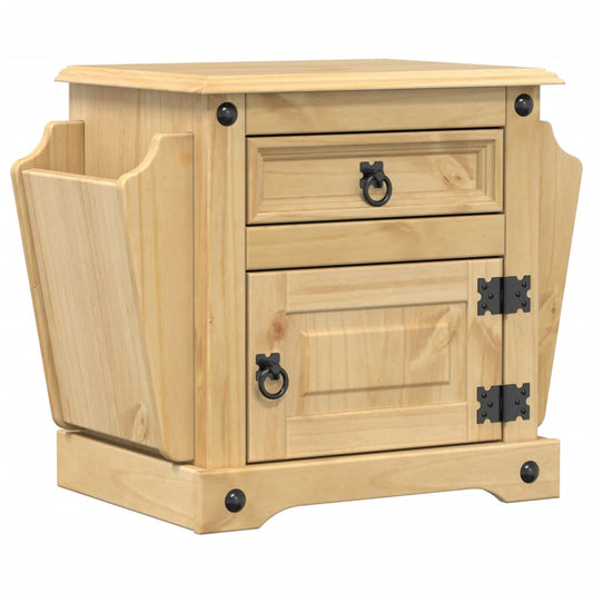 Mesita De Noche Corona Madera Maciza De Pino 45x35x47,5 Cm_0