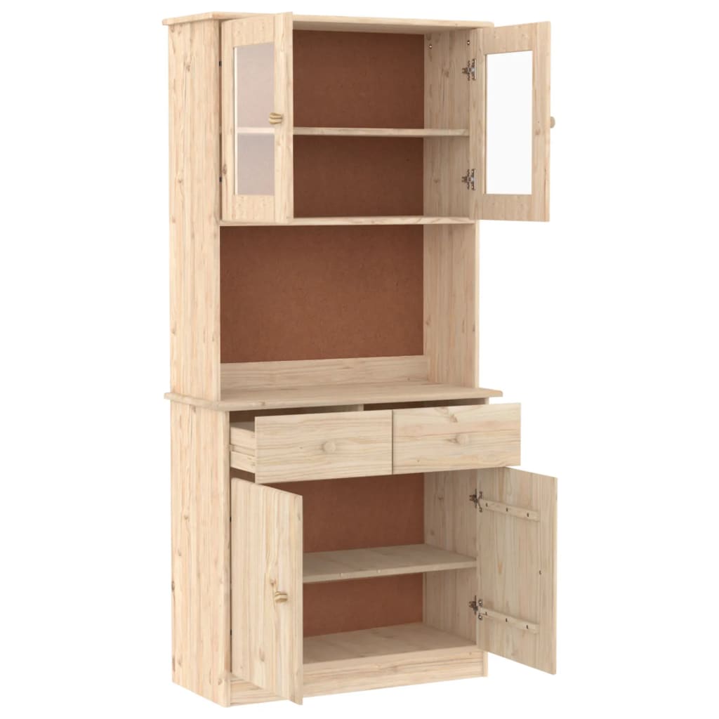 Aparador Alto Alta Madera Maciza De Pino 77x35x165 Cm_3
