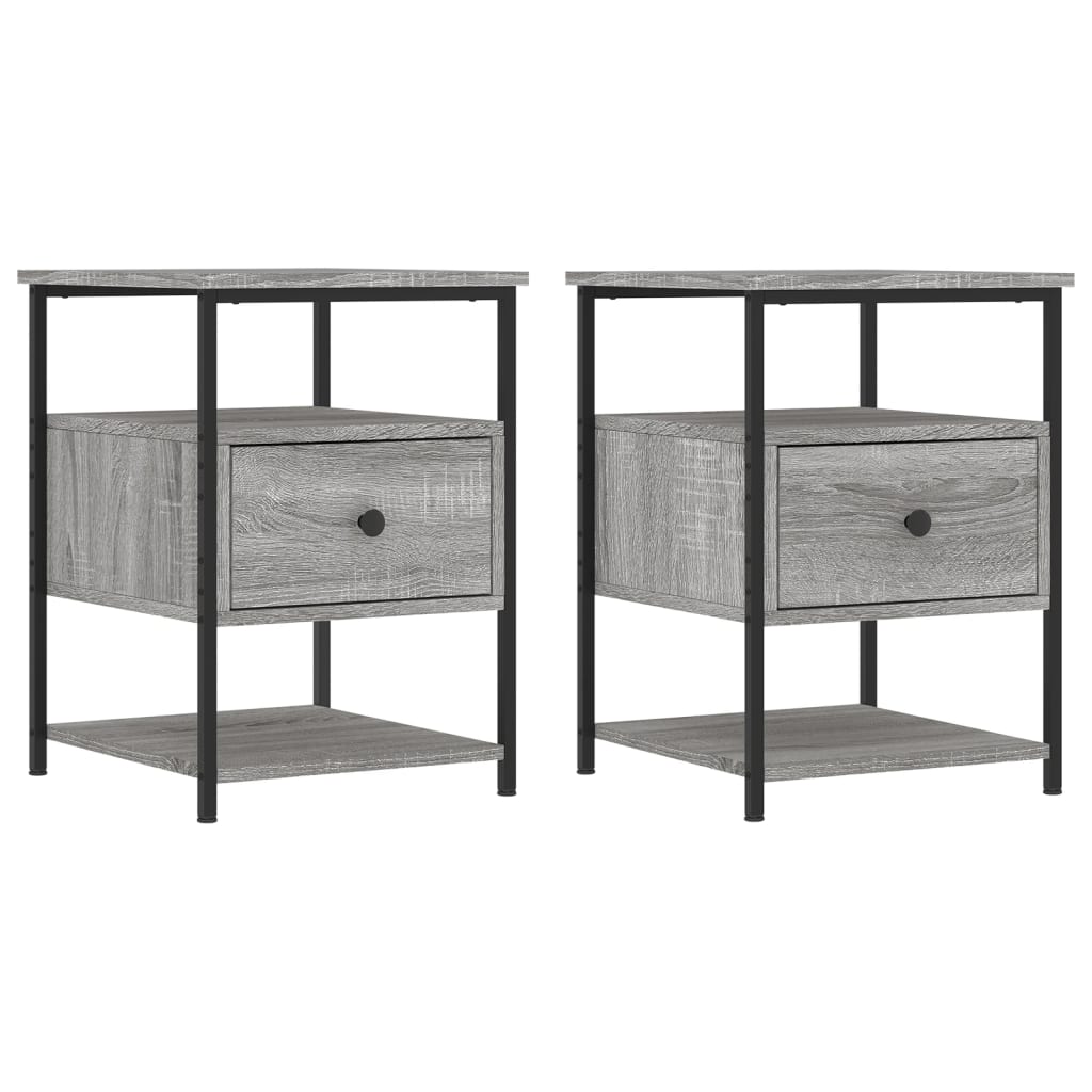 Mesitas Noche 2 Uds Madera Ingeniería Gris Sonoma 40x42x56 Cm_0