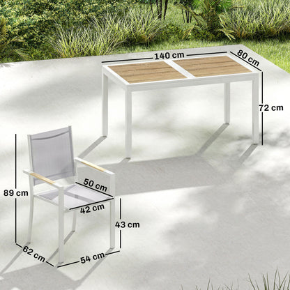 Outsunny Conjunto De Mesa Y Sillas Jardín De 7 Piezas Con Sillas Transpirables_2