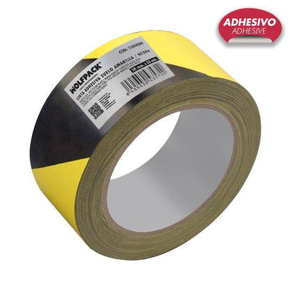 Cinta Señalizacion Adhesiva Suelo, Bicolor Amarilla Y Negra, 33 Mt X 50 Mm._0