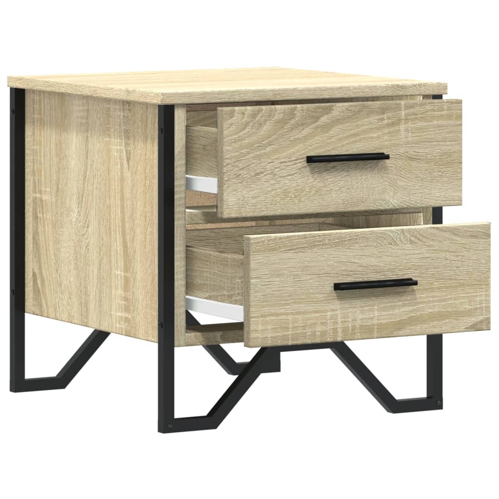 Mesita De Noche Madera De Ingeniería Roble Sonoma 40x41x40 Cm_4