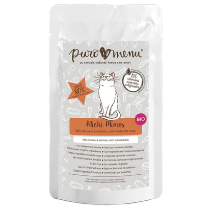 Comida húmeda Barf gatos Michi mimos BIO (Pavo y salmón) Puromenu 100 g