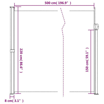 Vidaxl Toldo Lateral Retráctil Negro 220x500 Cm_2