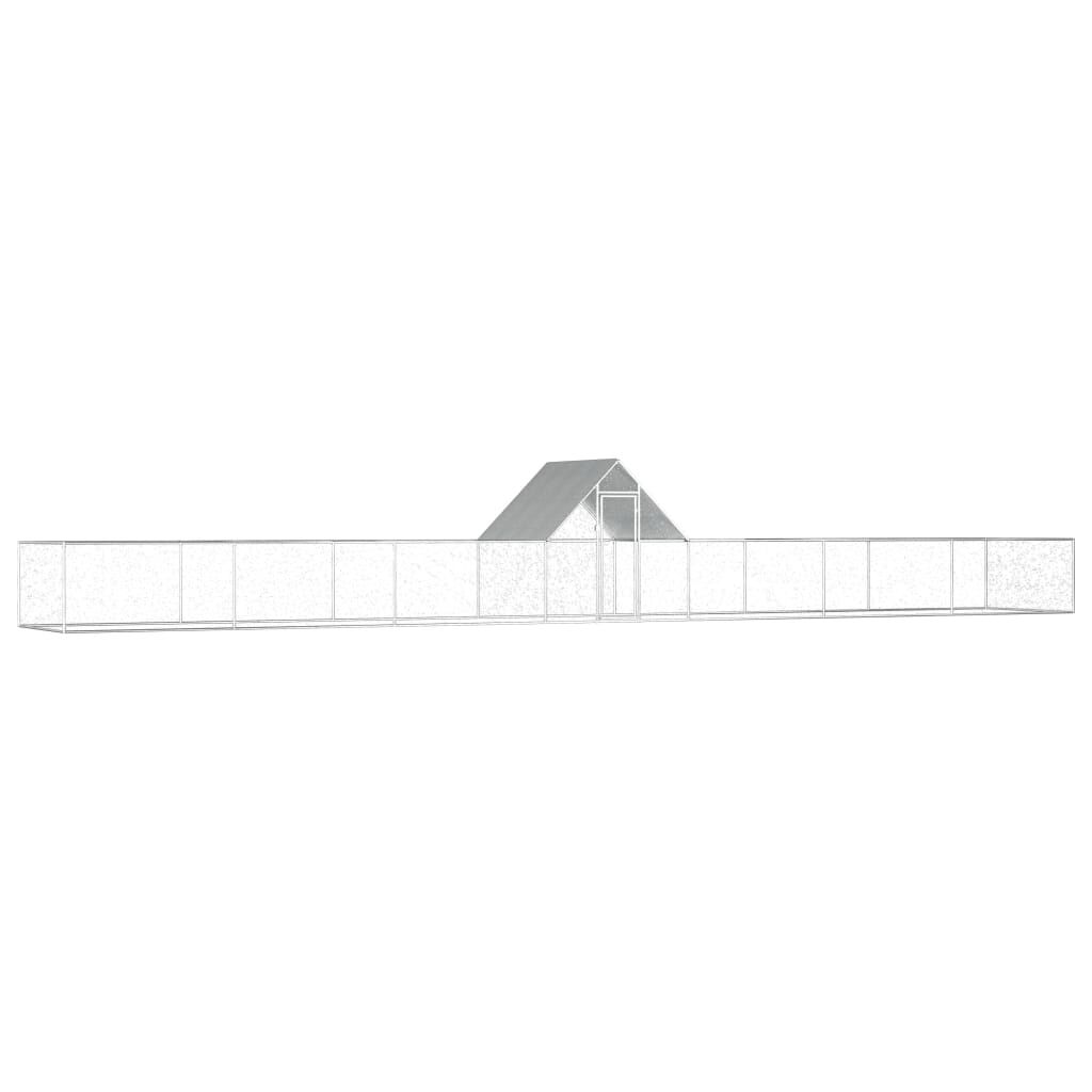 Vidaxl Gallinero Acero Galvanizado 14x2x2 M_0