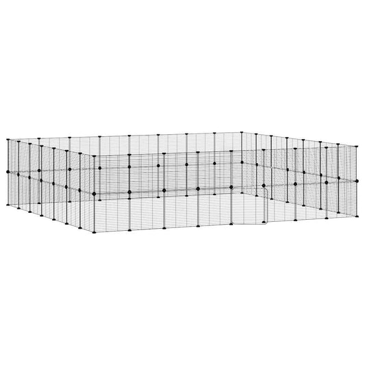Vidaxl Jaula Para Mascotas De 60 Paneles Puerta Acero Negro 35x35 Cm_0