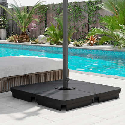 Outsunny Pesos Para Base De Sombrilla En Voladizo De 4 Piezas 90x90x10,5cm Negro_1