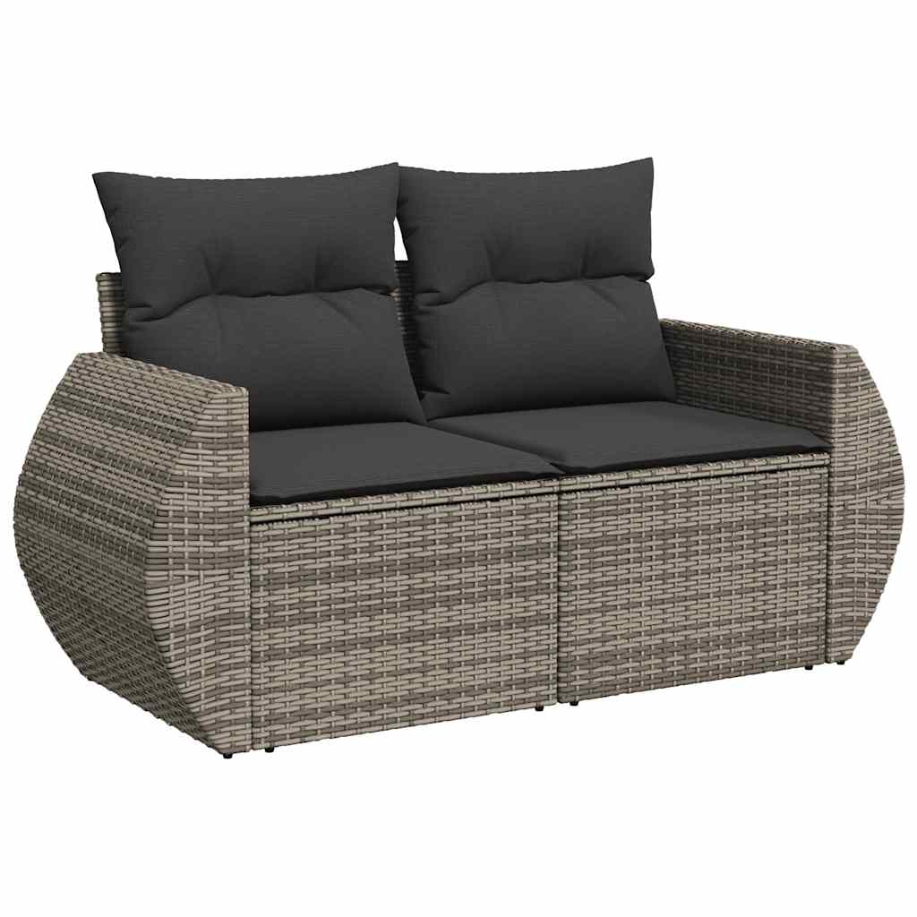 Set De Sofás De Jardín Con Cojines 9 Pzas Ratán Sintético Gris / Vetonek_4
