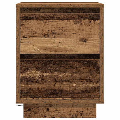 Mesilla De Noche Con Luces Led Madera Vieja 38x34x50 Cm_4