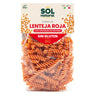 Fusilli de lenteja roja sin gluten bio Sol Natural 250 g