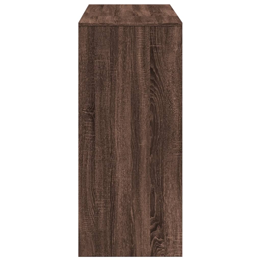 Mesa Alta Con Estante Marrón Roble 124x46x103,5 Cm_3