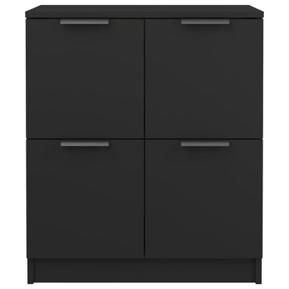 Aparador De Madera Contrachapada Negro 60x30x70 Cm / Vetonek_4
