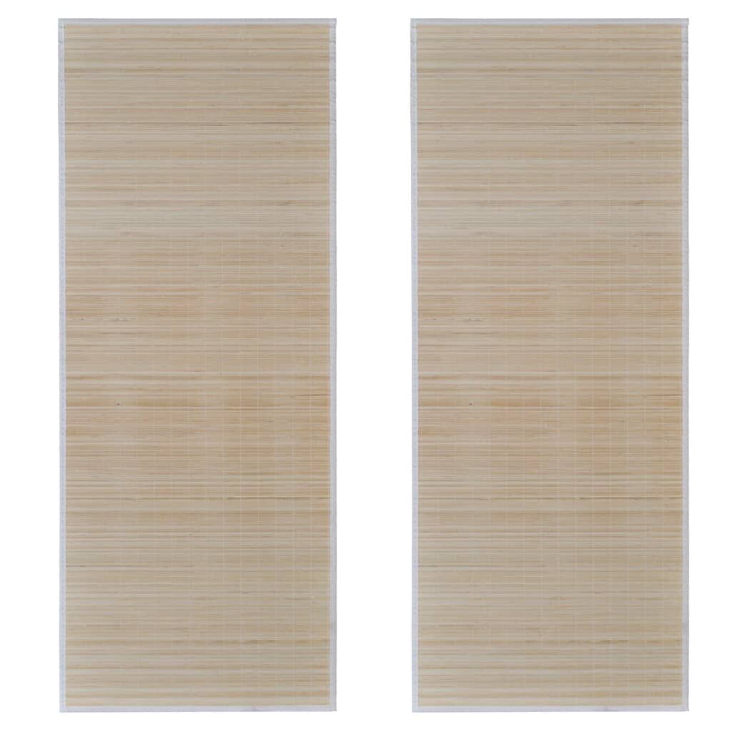 Vidaxl Alfombras Rectangulares De Bambú Natural 2 Unidades 120x180 Cm_0