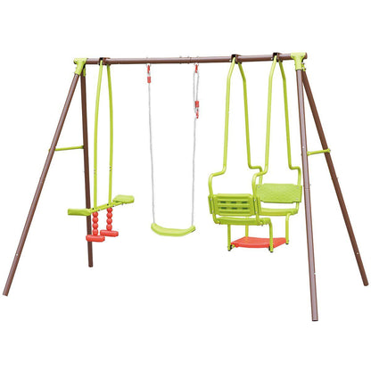 Columpio de acero triple con asiento góndola Soulet Malo