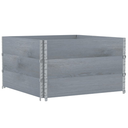 Jardinera De Madera Maciza De Pino Gris 100x100 Cm_0
