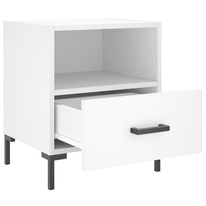 Mesita De Noche Madera De Ingeniería Blanco 40x35x47,5 Cm_1