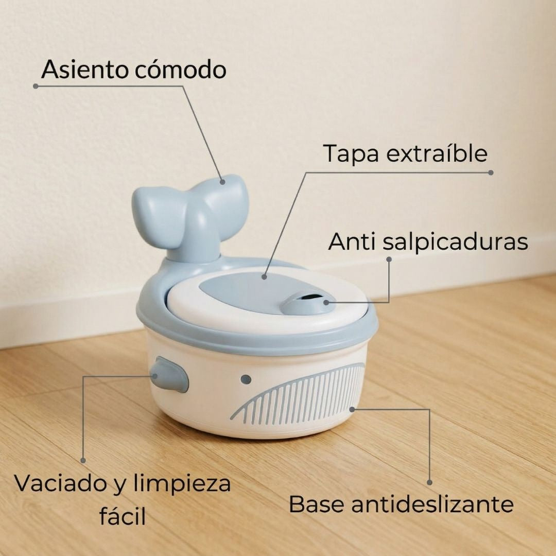 Orinal Infantil 3 En 1 Para Bebé, Tapa Extraíble, Asiento Acolchado Y Antisalpicaduras Bathby_3
