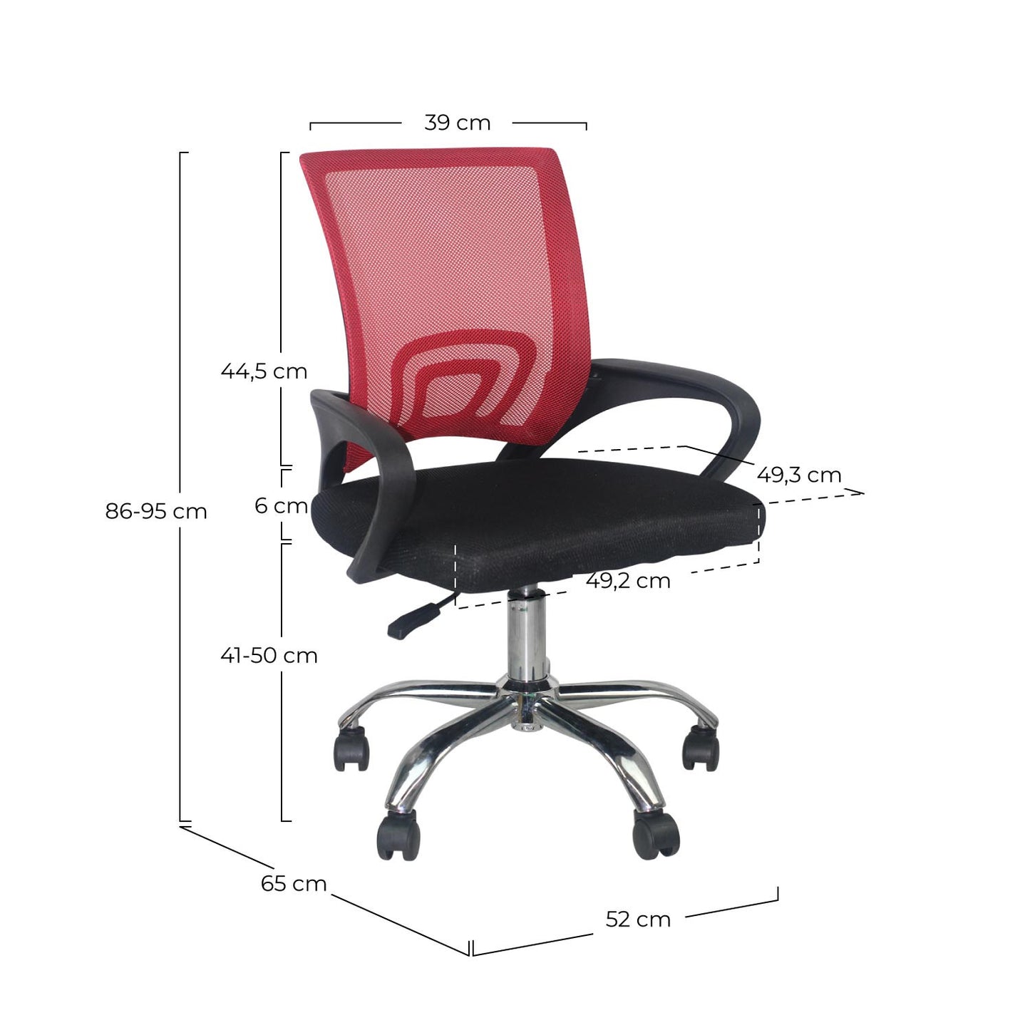 Silla De Escritorio Con Ruedas Classic 95x65x52cm O91_5
