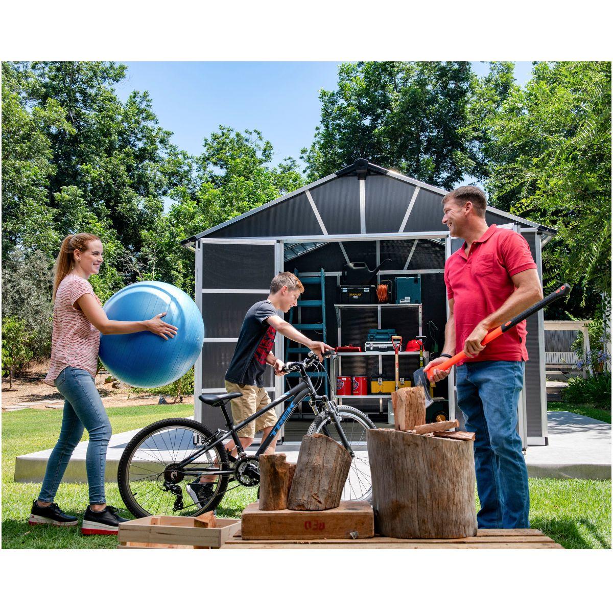 Caseta de jardín Yukon 271x332x252 cm con cuelo Canopia by Palram