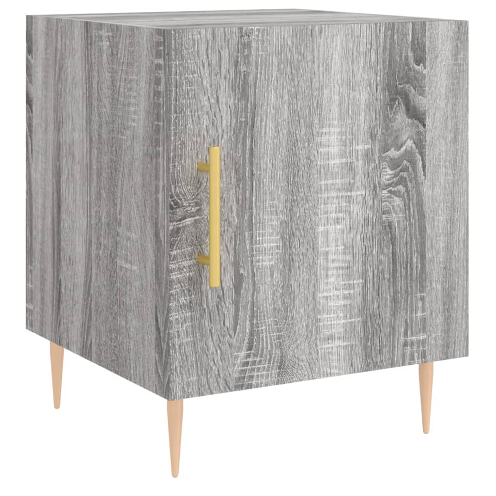 Mesita De Noche Madera De Ingeniería Gris Sonoma 40x40x50 Cm_0