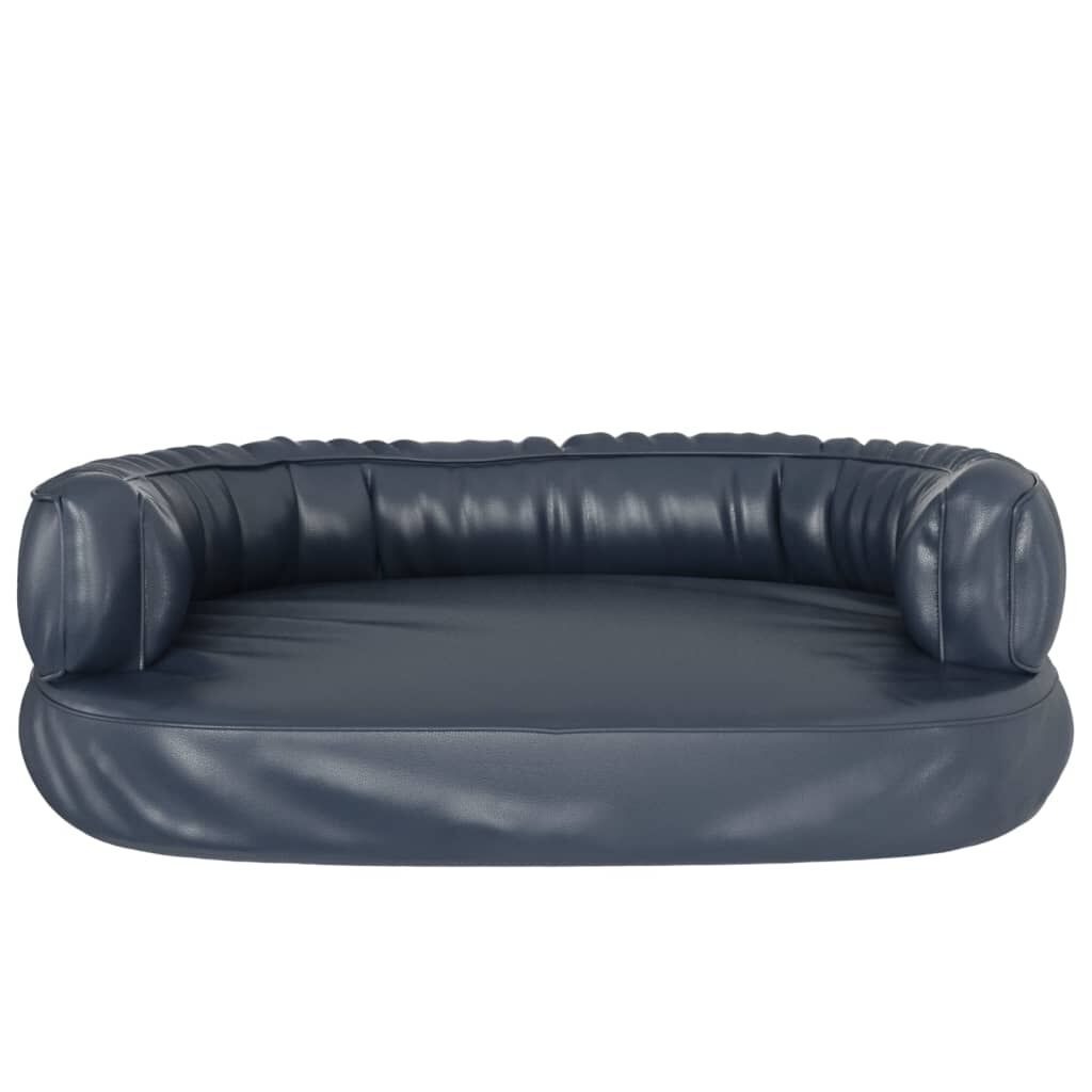 Vidaxl Cama Para Perros De Espuma Cuero Sintético Azul Oscuro 75x53 Cm_3