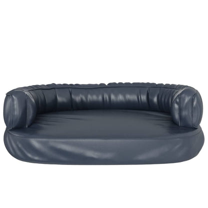 Vidaxl Cama Para Perros De Espuma Cuero Sintético Azul Oscuro 75x53 Cm_3