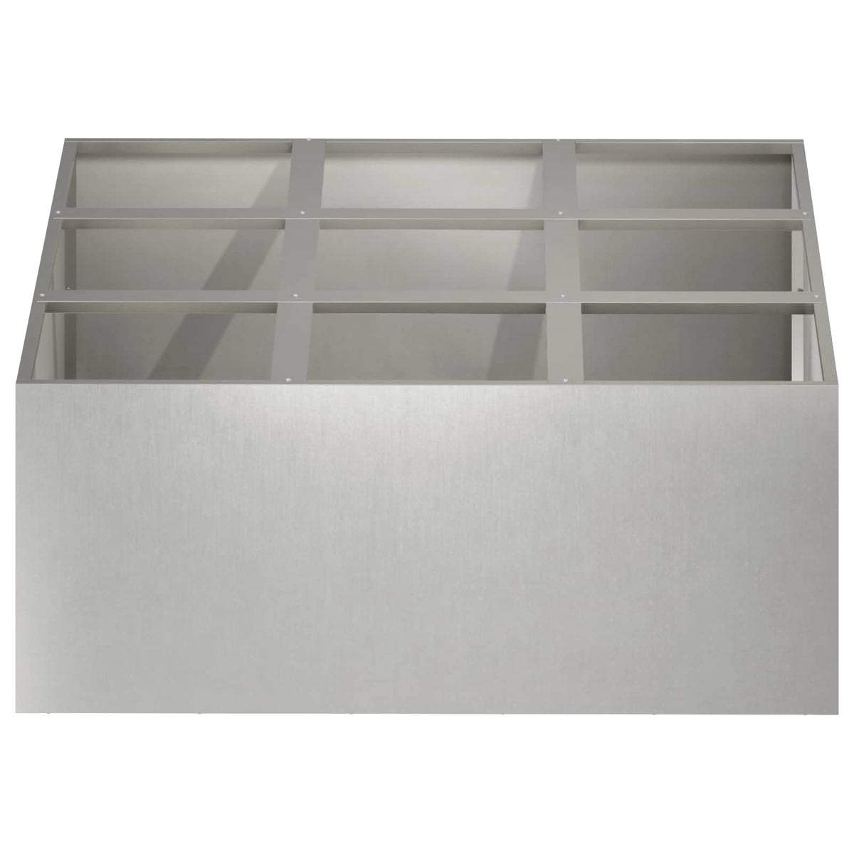 Macetero De Jardín Plateado 100 X 100 X 30 Cm Acero Inoxidable_2