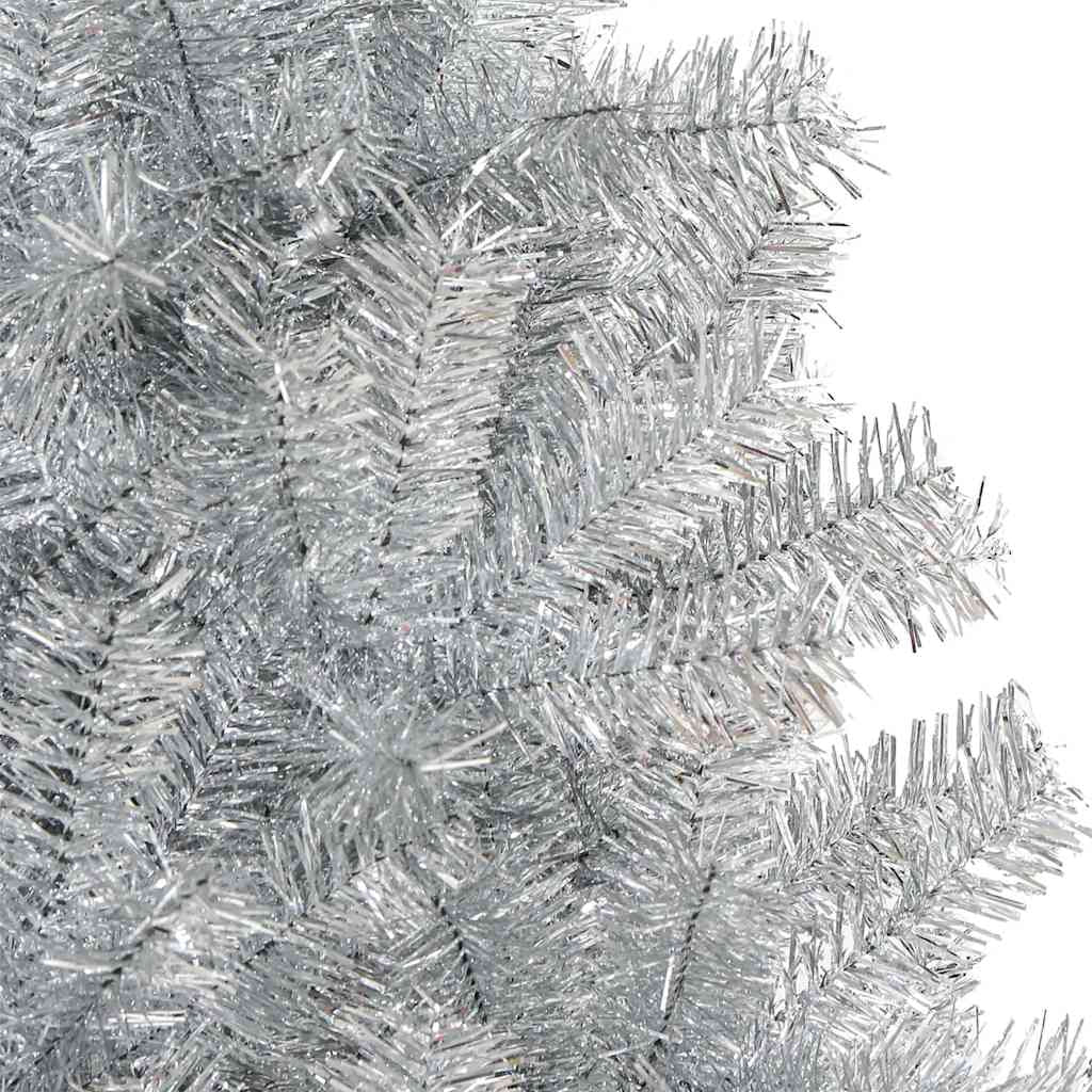 Vidaxl Árbol De Navidad Artificial Con Soporte Pet Plateado 150 Cm_4