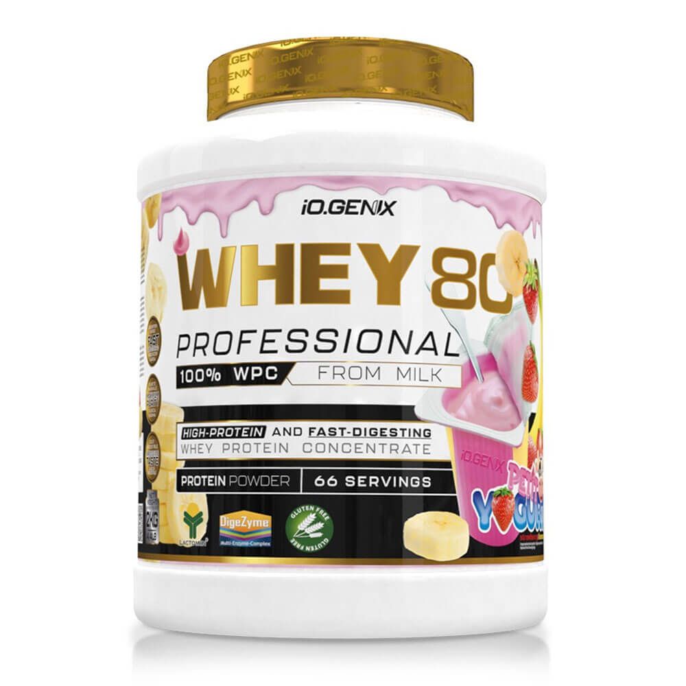 Whey 80 Profesional - 2kg - Fresa Banana - Proteina De Suero Whey - Io.genix_0