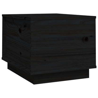 Mesa De Centro De Madera Maciza De Pino Negro 40x50x35 Cm_0