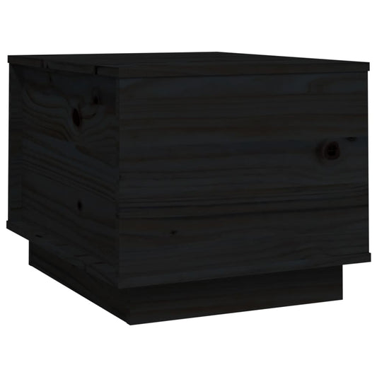 Mesa De Centro De Madera Maciza De Pino Negro 40x50x35 Cm_0