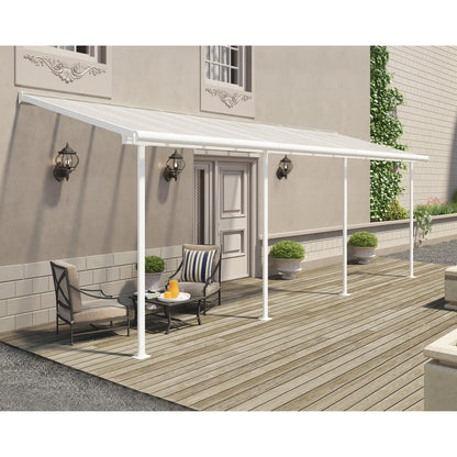 Pérgola adosada Sierra 224x670 cm blanco
