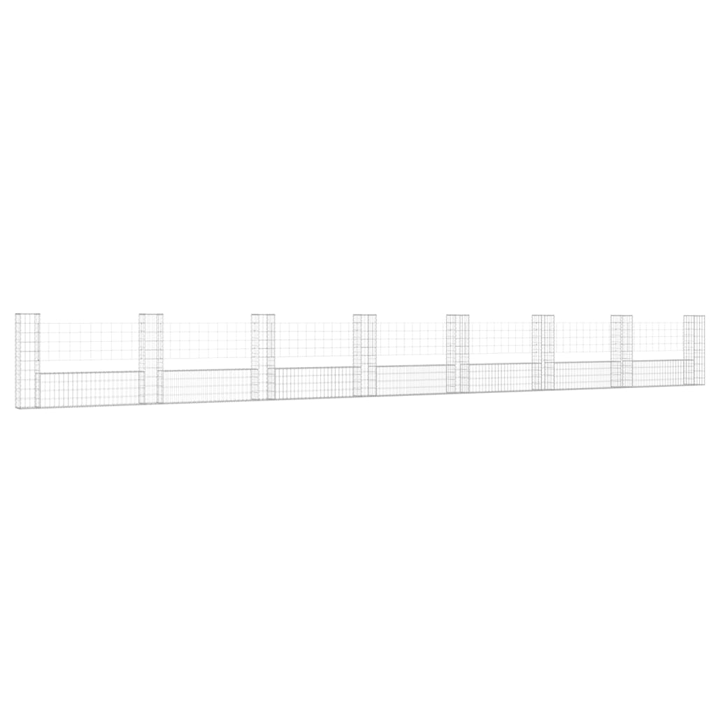 Cesta De Gaviones Forma De U 8 Postes De Hierro 860x20x100 Cm / Vetonek_0