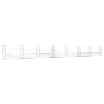Cesta De Gaviones Forma De U 8 Postes De Hierro 860x20x100 Cm / Vetonek_0