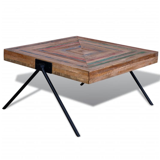 Mesa De Centro Con Patas En Forma De V Madera De Teca Reciclada_0