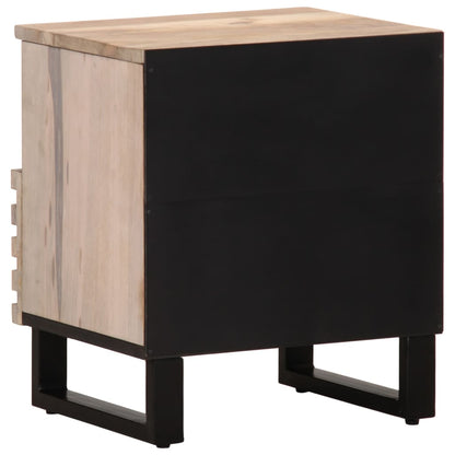Mesita De Noche Madera Maciza Mango Blanqueado 40x34x46 Cm_3