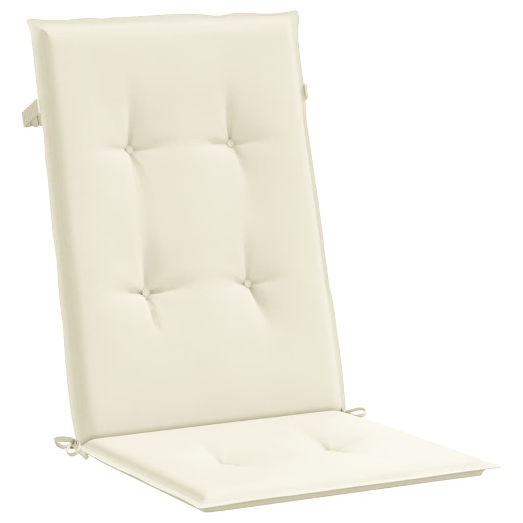 Vidaxl Cojín Silla De Jardín Respaldo Alto 2 Uds Tela Crema 120x50x3cm_3