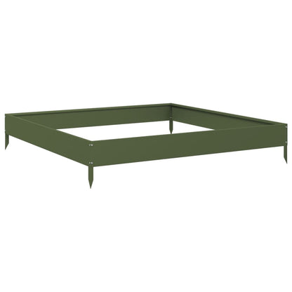Arriate De Acero Verde Oliva 100x100x18,5 Cm_5