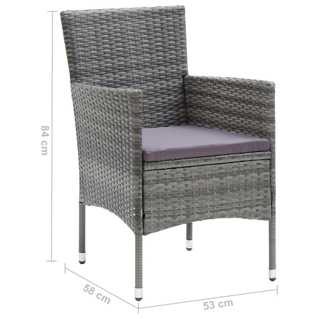 Vidaxl Juego Muebles Jardín 7 Pzas Con Cojines Ratán Sintético Gris_2