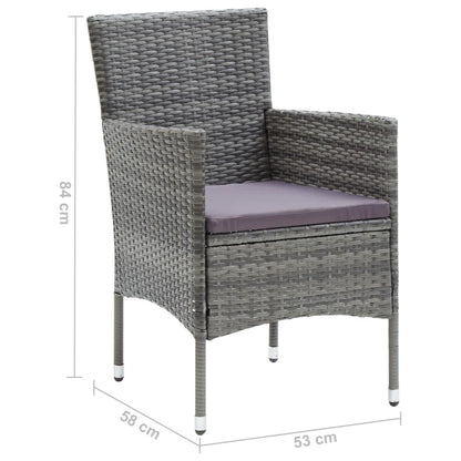 Vidaxl Juego Muebles Jardín 7 Pzas Con Cojines Ratán Sintético Gris_2