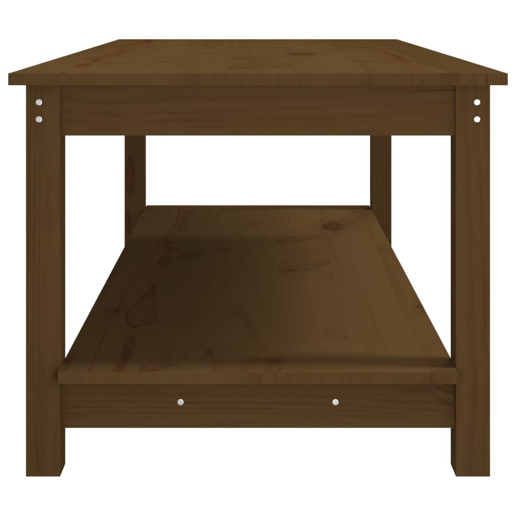 Mesa De Centro Madera Maciza De Pino Marrón Miel 110x55x45 Cm_4