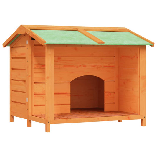Vidaxl Caseta Para Perros Madera Maciza De Pino Marrón 96x87x80,5 Cm_0