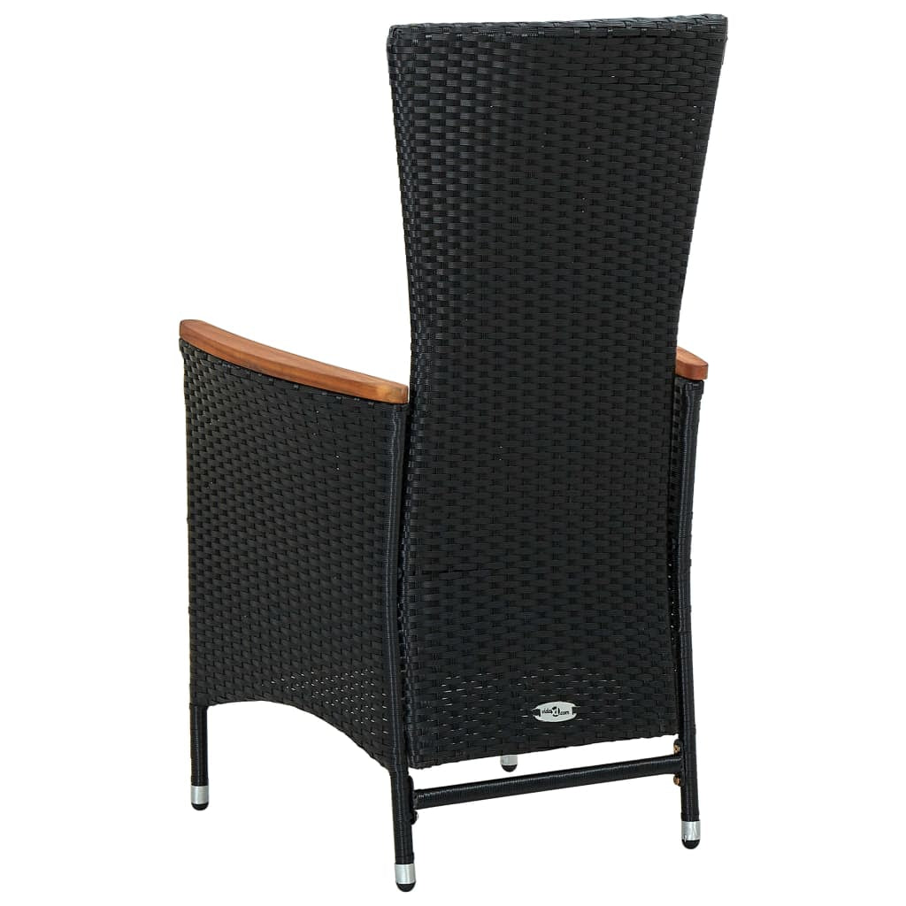 Vidaxl Set Comedor Jardín 9 Pzas Ratán Sintético Y Madera Acacia Negro_4