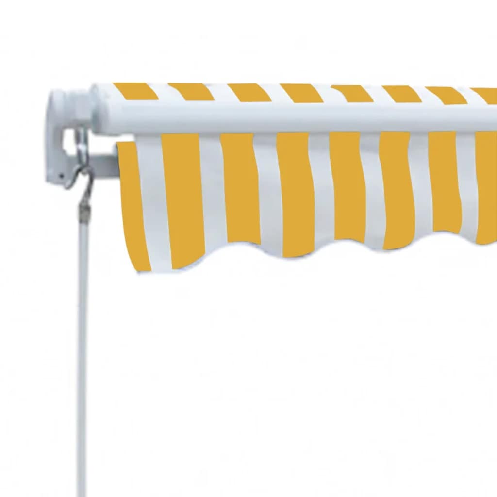 Toldo Plegable De Operación Manual 300 Cm Amarillo Y Blanco_2