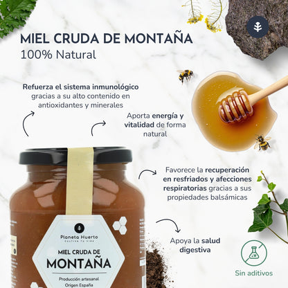 Pack 6x Miel Cruda de Montaña Planeta Huerto 500 g