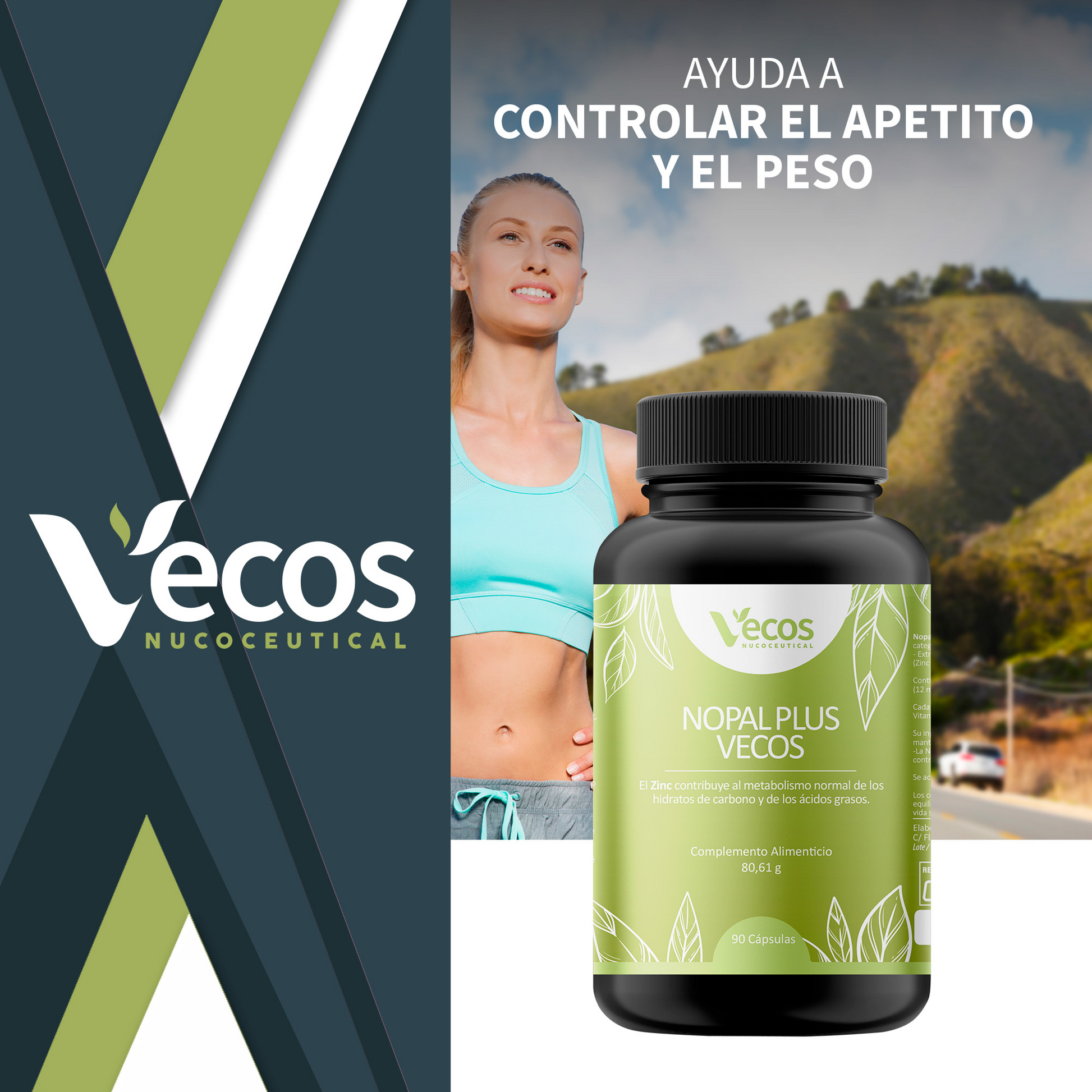 Nopal Plus Vecos 90 Cápsulas | Sensación De Saciedad_1