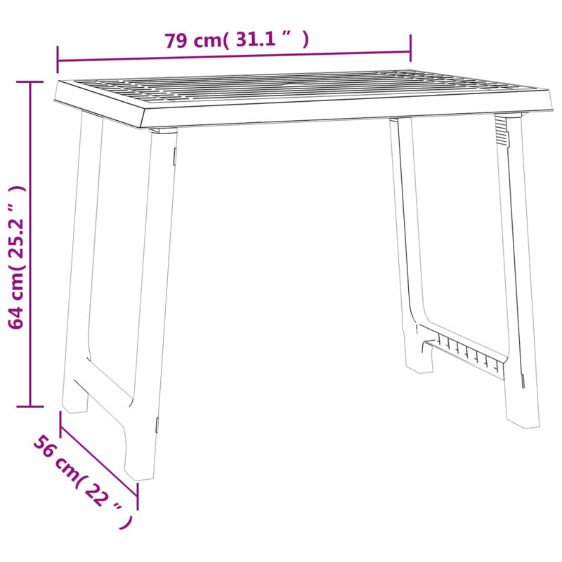 Vidaxl Mesa De Camping Aspecto De Madera Pp Gris Antracita 79x56x64 Cm_5