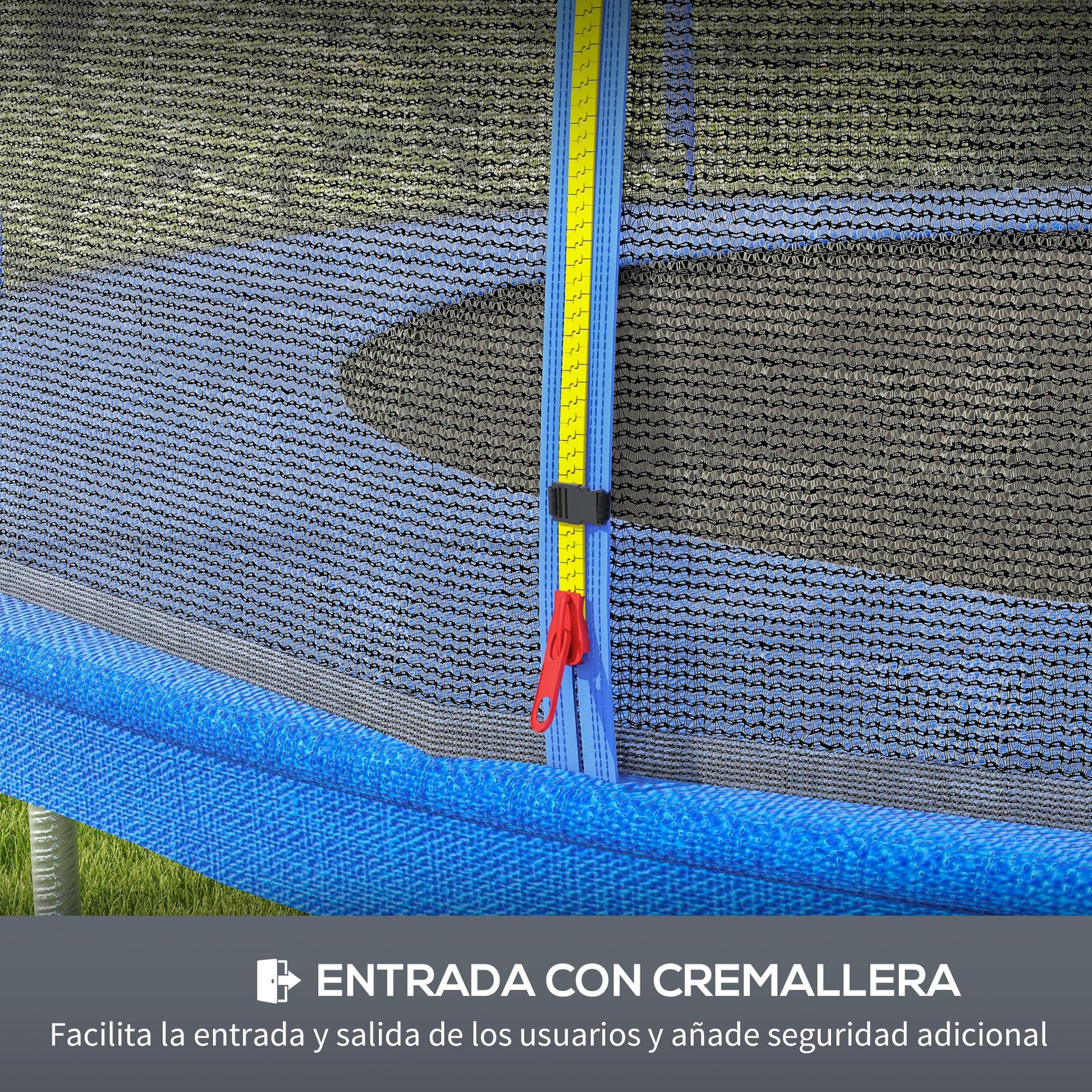 Sportnow Red De Seguridad Para Cama Elástica Ø244 Cm Para 6 Postes Rectos Azul_4