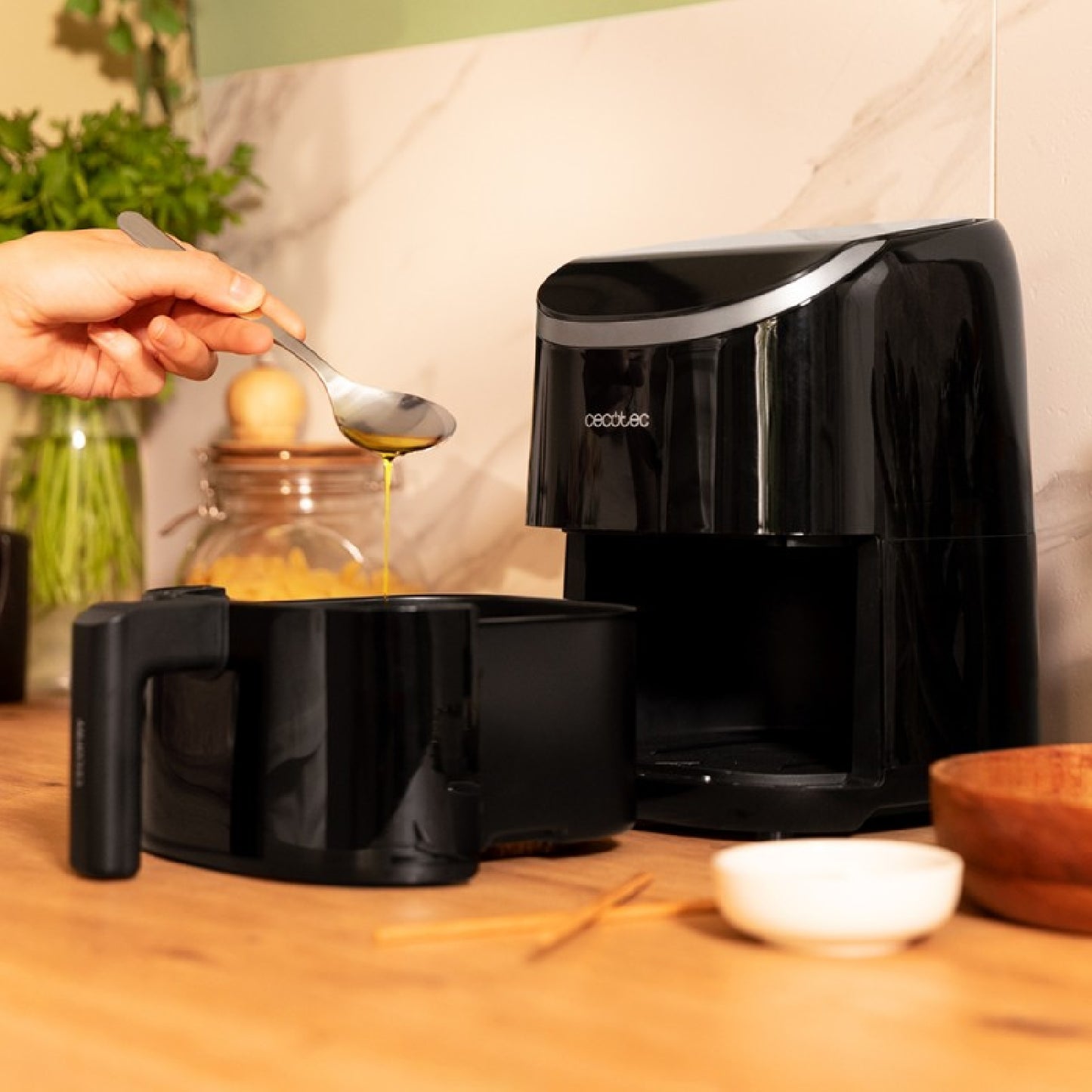 Freidora Sin Aceite De 2 L De Aire Caliente Cecofry Compact 2000 Touch. 900 W, Dietética Y Compacta, Control Táctil, Tecnología Perfectcook, Termost_1