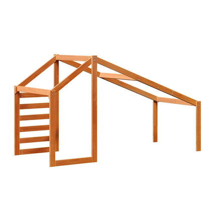 Techo De Cama Infantil Madera Maciza Pino Marrón 188x82x113 Cm_5